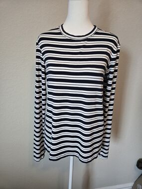 Mott50 Navy & White Striped Sun Tee